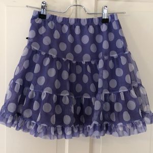 purple tutu skirt white polkadots naartjie kids. size 6/L dance play dress up